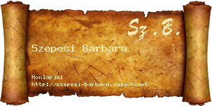 Szepesi Barbara névjegykártya